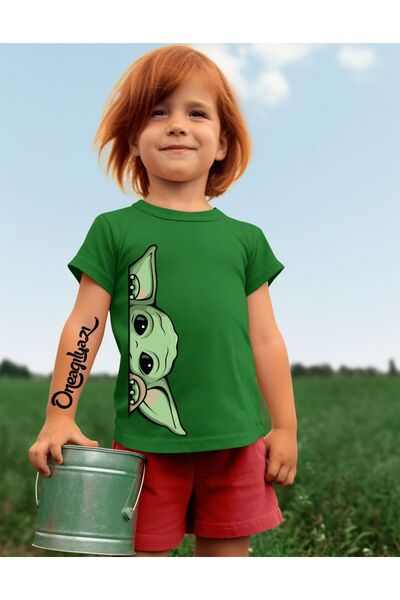 oneagılyazı Beba Joda Štampano Devojčica Oversize kroj T-shirt