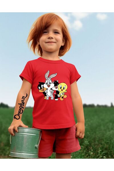 oneagılyazı Tricou supradimensionat pentru fete cu imprimeu cu personaje de d...