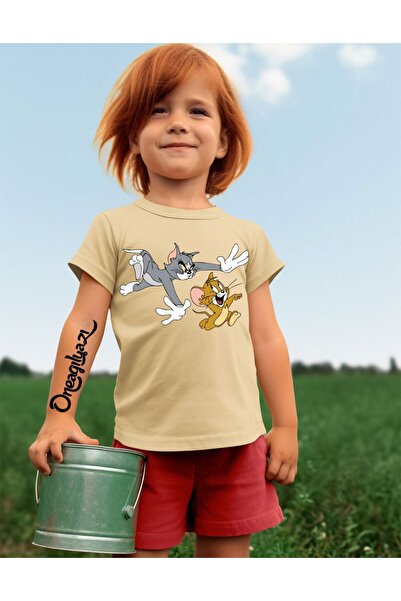 oneagılyazı Tricou supradimensionat pentru fete cu imprimeu Tom și Jerry