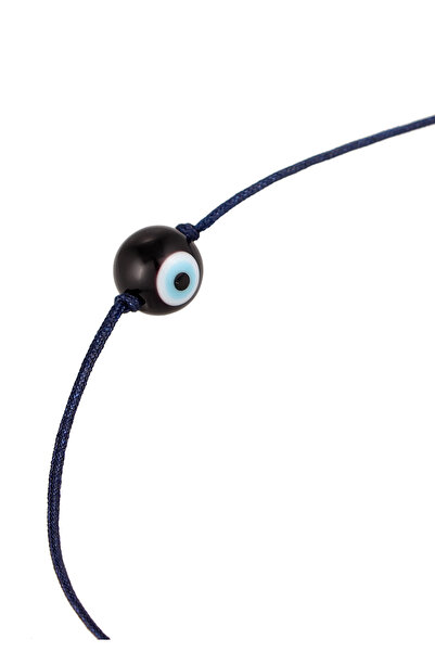 KUZZOI Náramek Pánský skleněný korálek se symbolem zlého oka z nylonu