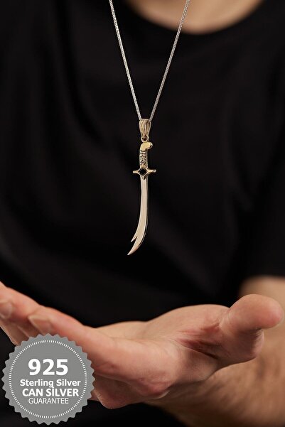 CAN SİLVER 925 Ayar Gümüş Zülfikar Erkek Kolye