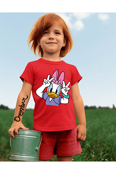 oneagılyazı Tricou supradimensionat pentru fetiță cu imprimeu Daisy Duck