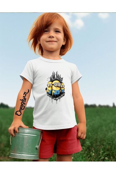 oneagılyazı Tricou supradimensionat pentru fete cu imprimeu Minions