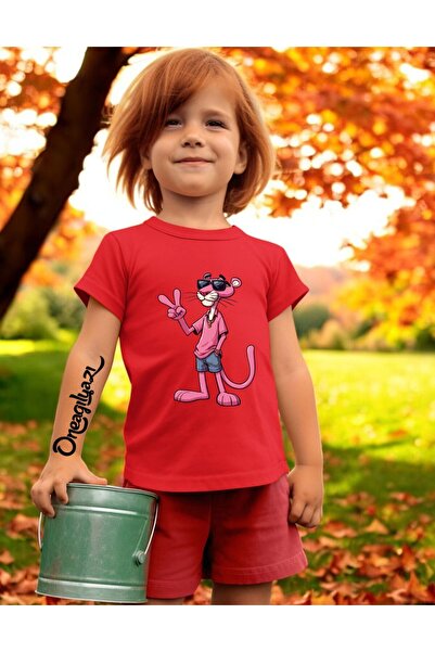 oneagılyazı Tricou supradimensionat pentru fete cu imprimeu Pantera Roz