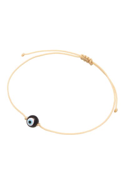 KUZZOI Bracelet Men's evil eye symbol glass bead in nylon