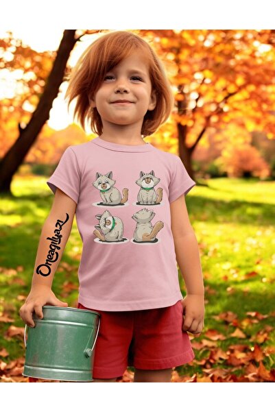 oneagılyazı Slatka mačka s Štampano devojka Oversize kroj T-shirt