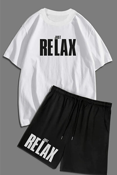 FECCY Set din bumbac de 2 piese: combinație tricou supradimensionat și pantal...
