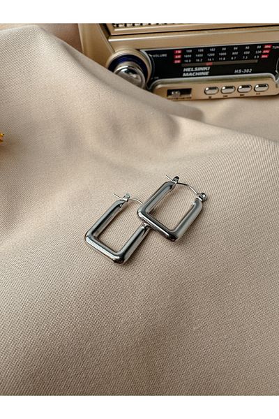 zarifje Rectangular Steel Earrings