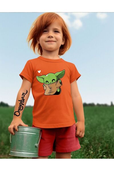 yombaa Μπλουζάκι για κορίτσια με στάμπα Baby Yoda, σε μεγάλο μέγεθος