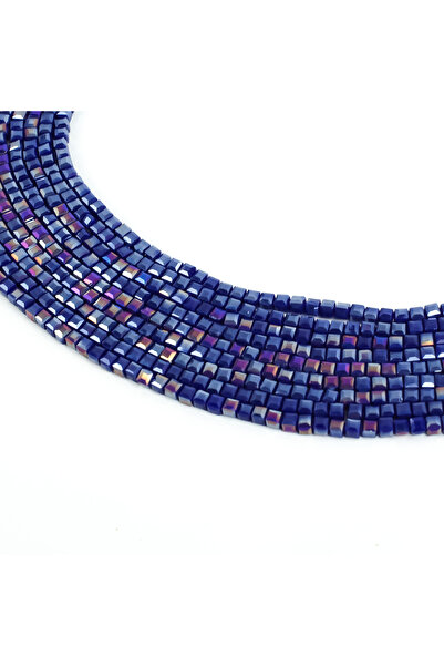 yfhobi 1 Dizi (90-95Adet) - 4 mm Küp Kristal Cam Boncuk Dizisi Şeffaf Janjanl...