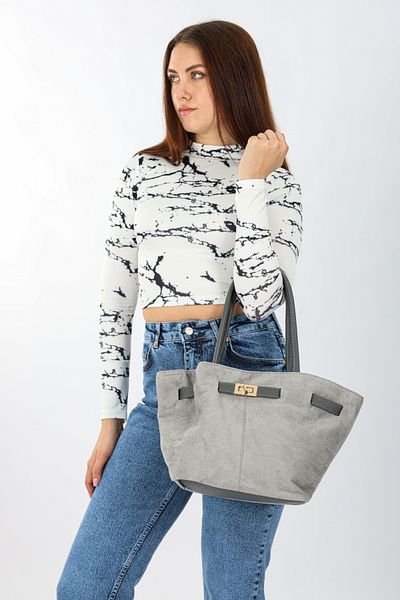 torime Geantă de umăr pentru femei din piele intoarsa - Accesoriu pentru centura, magnet, curea lunga, design elegant
