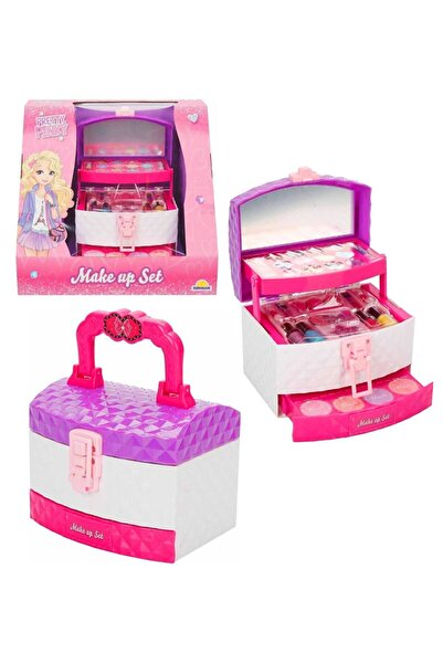 Sunman PRETTY PİNK K21002A MAKYAJ SETİ 3 KATMANLI TAŞIMA ÇANTALI 3+