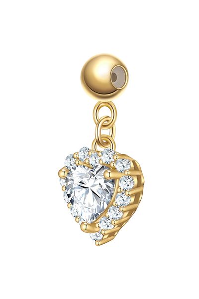 Glanzstücke München Silbercharm Charm Sterling Silber gelbgold Zirkonia weiß