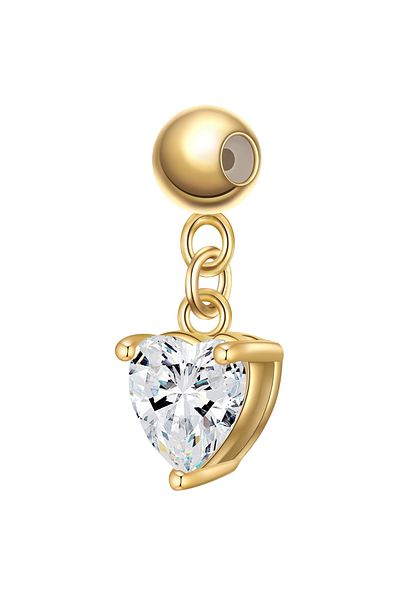 Glanzstücke München Silbercharm Charm Sterling Silber gelbgold Zirkonia weiß
