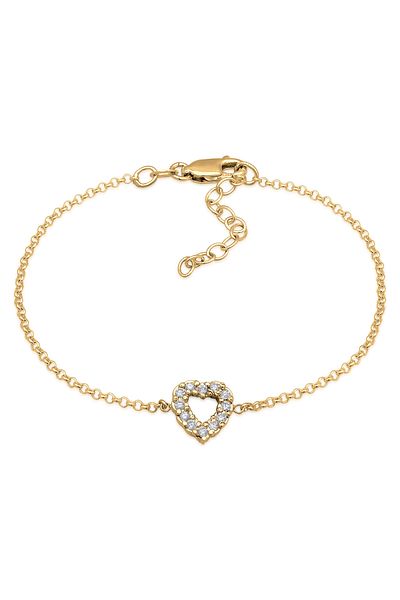 ELLI Armband Damen Herz-Anhänger Basic mit Lab Grown Diamanten (1,8 ct) in 925 Sterling Silber