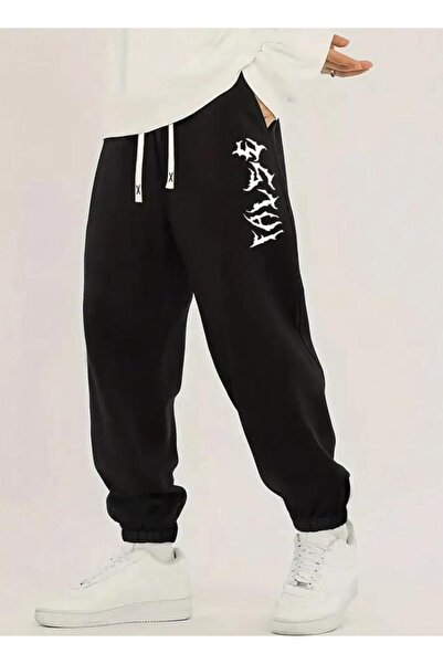 caddekombin Ανδρικό παντελόνι False με τύπωμα Jogger Regular Fit Mold Μαύρο π...