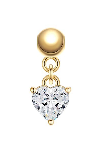 Glanzstücke München Silbercharm Charm Sterling Silber gelbgold Zirkonia weiß