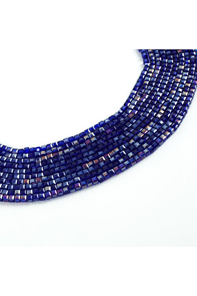 yfhobi 1 Dizi (90-95Adet) - 4 mm Küp Kristal Cam Boncuk Dizisi Şeffaf Janjanl...