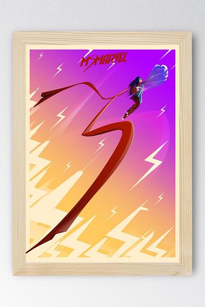 Saturn Πίνακας Ms Marvel με κορνίζα - Ms. Marvel Ταινία Αφίσα Ζωγραφική