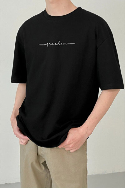 Wish BF الحرية حجم كبير تي شيرت