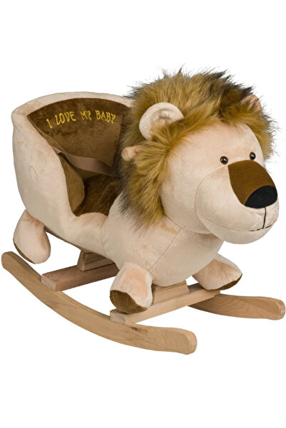 AfiToys Ahşap Ayaklı Peluş Oyuncak Sallanan Aslan