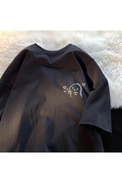 Wish BF Inimă de dinozaur supradimensionat tricou