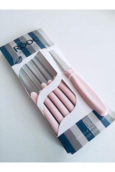 Rooc 6'lı Meyve Sebze Bıçak Seti & Pembe