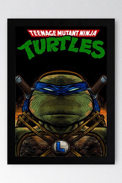 Saturn Επιτραπέζιο ζωγραφικής με κορνίζα Ninja Turtles Leonardo - Επιτραπέζια αφίσα ταινίας Teenage Mutant Ninja Turtles