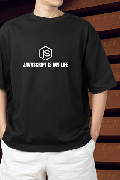 Wish BF Το Javascript είναι η ζωή μου με τύπωμα oversized Μπλουζάκι