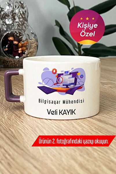 Hedizu Kişiye Özel Bilgisayar Mühendisi Lüks Fincan Mor Mühendisler Günü Hedi...