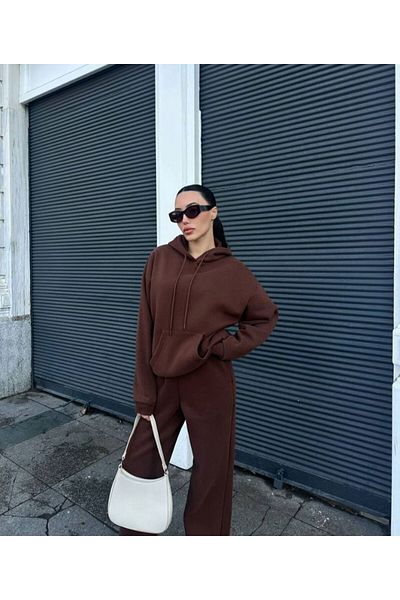 Niceboutique 3 Thread Raster Plaszo Hooded Tracksuit Set