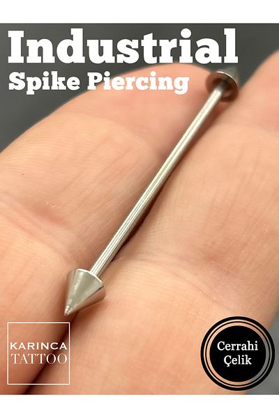 Karınca Piercing Spike Pointed End Surgical Steel Bridge Piercing Industrial Industrial Rock Gothic(Ant Tattoo)