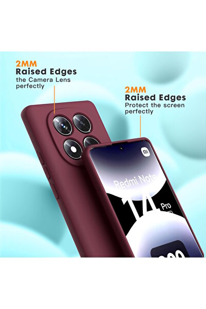 m.tk moveteck Xiaomi Redmi Note 14 Pro Plus Kılıf Lansman Kamera Korumalı içi Kadife Yumuşak Renkli Süet Silikon