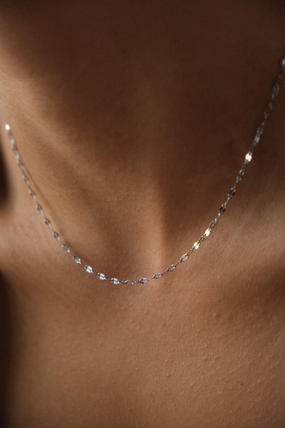 ByFlorya Jewelry Çelik Dudak Zincir Kolye Ince Singapur Sarma Burgu Aynalı Ko...