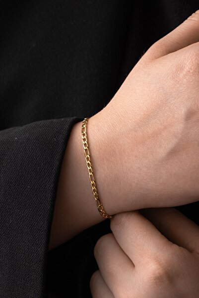 ByFlorya Jewelry سوار سلسلة فيجارو رفيعة من الفولاذ 3 مم مقاوم للصدأ للجنسين ...