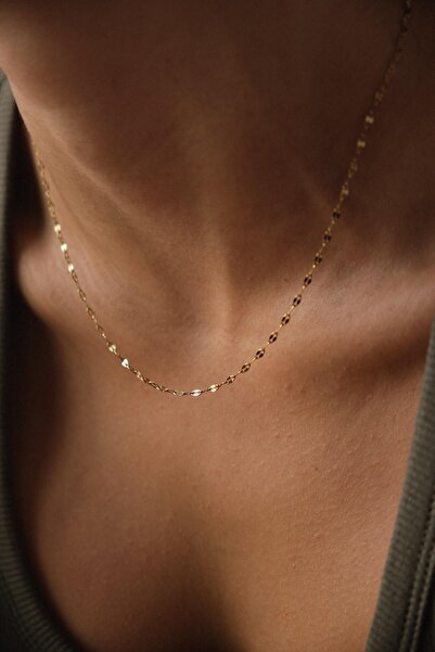 ByFlorya Jewelry Çelik Dudak Zincir Kolye Ince Singapur Sarma Burgu Aynalı Kolye 2mm Zarif Minimal