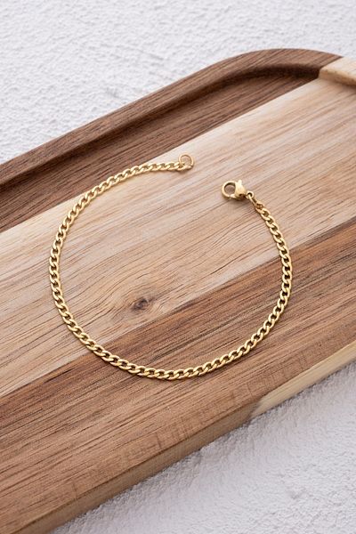 ByFlorya Jewelry 3mm Unisex Steel Thin Gourmet Chain Bracelet - Tarnish Free