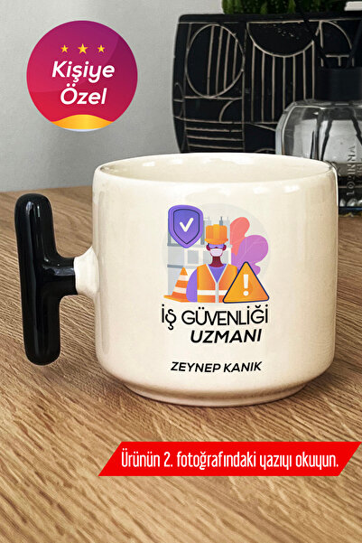 Hedizu Kişiye Özel İş Güvenliği Uzmanı Kupa Bardak T Kulplu Siyah  Q8H P8L