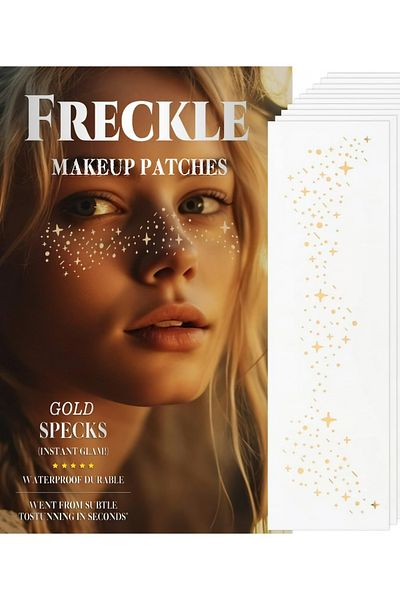 Sibelon Face Tattoo Freckle Glitter Gold Sticker 2 Pack Stars and Speckles
