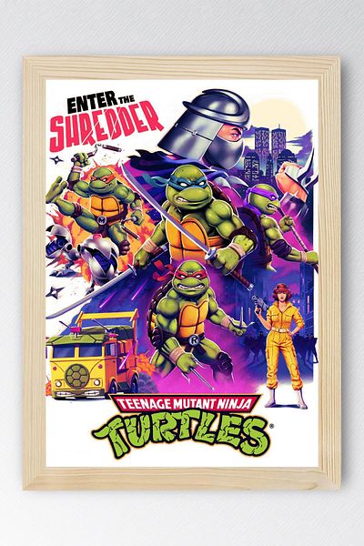Saturn Ζωγραφική με κορνίζα Ninja Turtles - Ζωγραφική αφίσας ταινίας Teenage Mutant Ninja Turtles