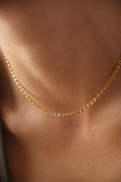 ByFlorya Jewelry Çelik Halat Çizgili Zincir Kolye Klasik Forse Işlemeli Zinci...
