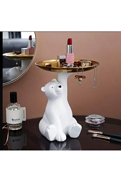 Show Art Hediyelik Dekoratif Tabak Tutan Sevimli Ayı Biblo Sunum Kase  Dekor{...