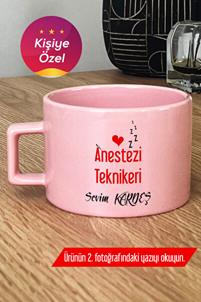 Hedizu Kişiye Özel Anestezi Teknikeri Pastel Fincan Pembe Tıp Bayramı Hediyes...