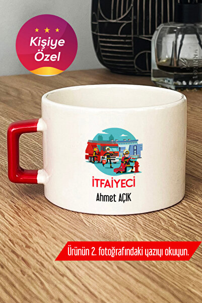 Hedizu Kişiye Özel İtfaiyeci Lüks Fincan Kırmızı İtfaiyeciler Günü Hediyesi Z...