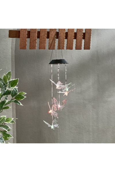 Home Box جرس فراشة LED يعمل بالطاقة الشمسية من Lyn يعمل بالبطارية - 80 سم