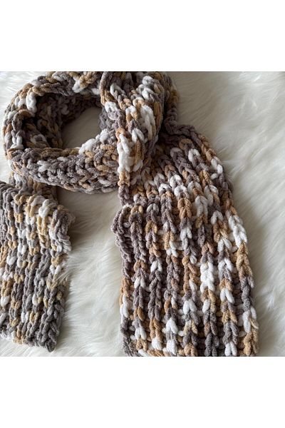 Home Puffy Plush Knitted Unisex Scarf