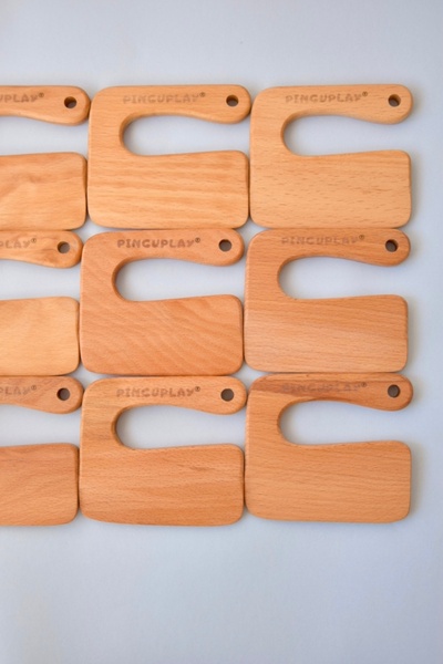 PİNGUPLAY Montessori Ahşap Bıçak (Oyuncak Bıçak, Altivite Oyuncak, Eğitici Oy...