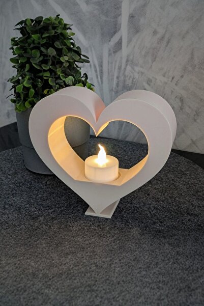 Genel Markalar Sevgililer günü hediyelik kalp şeklinde LED Mumluk, Dekoratif ...