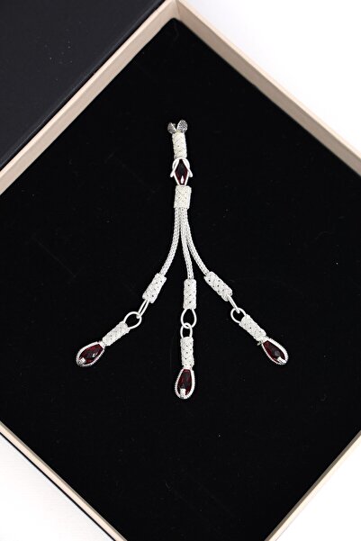 Black Sea Port Özel Tasarım 3 kamçılı Kırmız Zirkon Taşlı El Örmesi Kazaz İmame Püskül