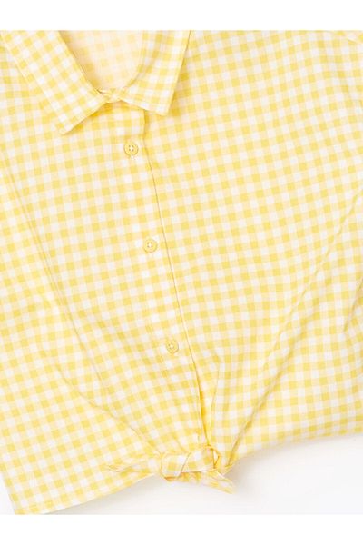 LC Waikiki Lcw Eco Plaid Girls' Crop Shirt